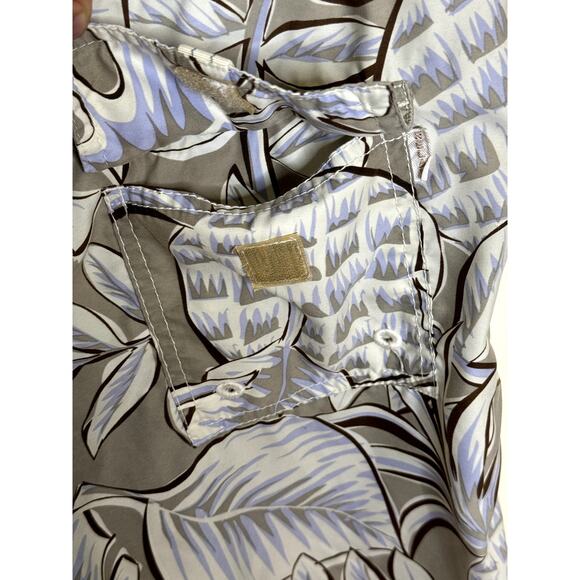 Relax By Tommy Bahama men's Tropical  Gray Draw String Swim Trunks size Small - Picture 3 of 8